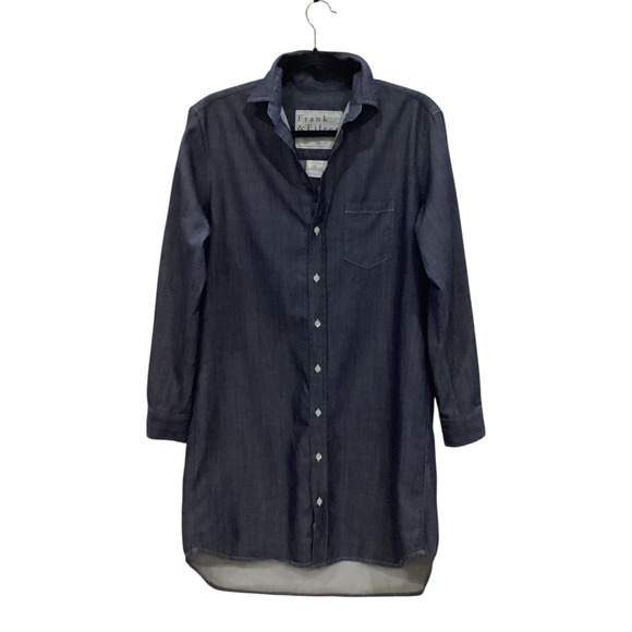 Frank & Eileen Mary Raw Rinse Denim Famous Denim Shirtdress Long Sleeve Small - Picture 4 of 15